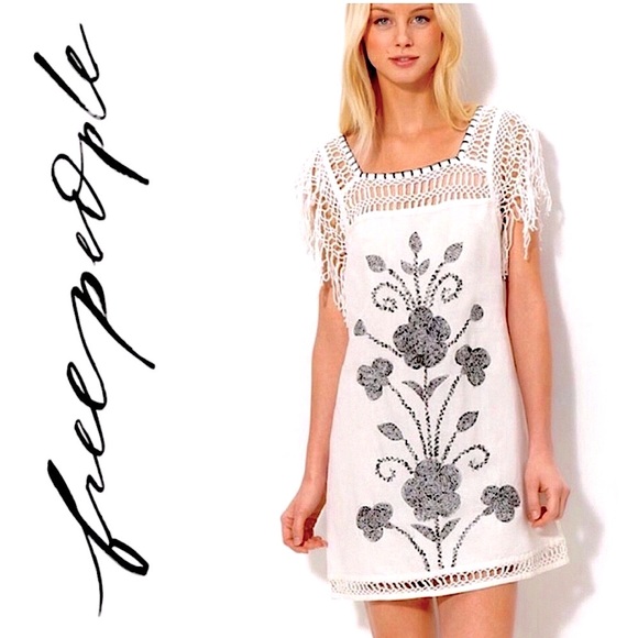 Free People Dresses & Skirts - Free People Mexican Embroidered Boho Shift Dress